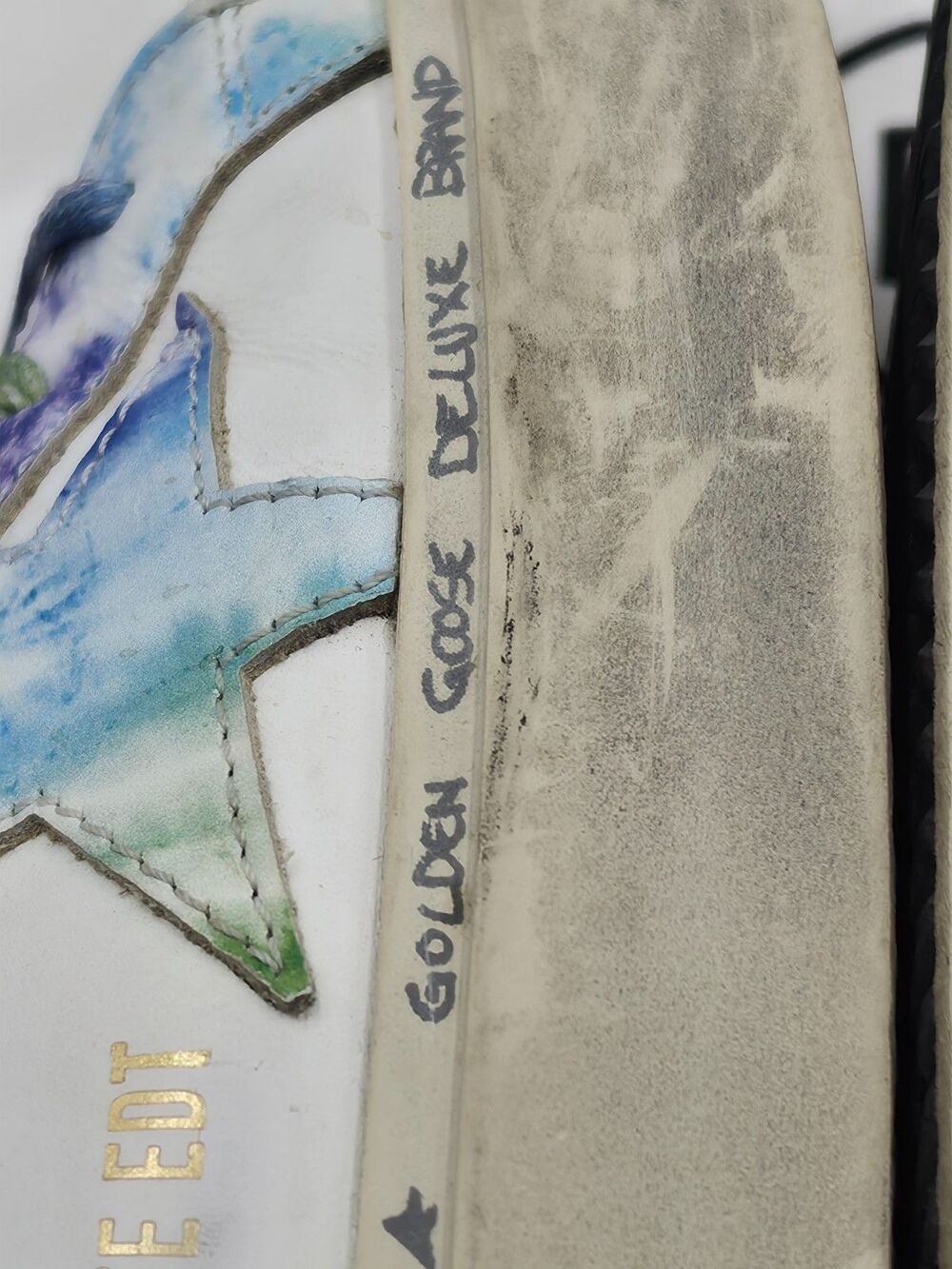 Golden Goose Hi Star Private Edit EU 36 US 6 Blue Glitter Leather Sneakers - Picture 6 of 10